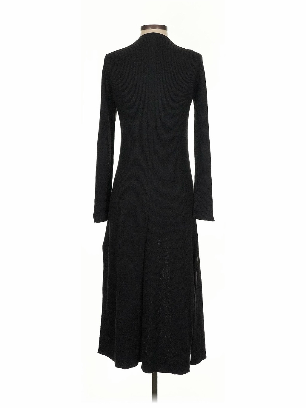 White House Black Market Black Ribbed Open-Front Cardigan